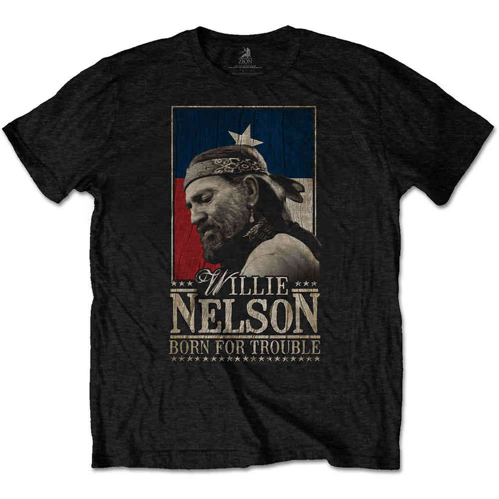 Willie Nelson - Born For Trouble Heren Tshirt - Zwart